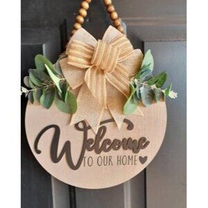 New 3D Welcome Sign for Front Door | Home/Farmhouse Porch Décor Wooden Hanging